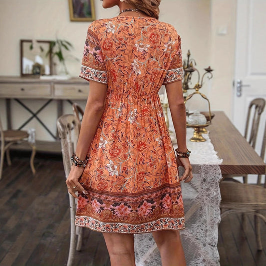 Robe d'été bohème fleurie Amelie Morin trapèze