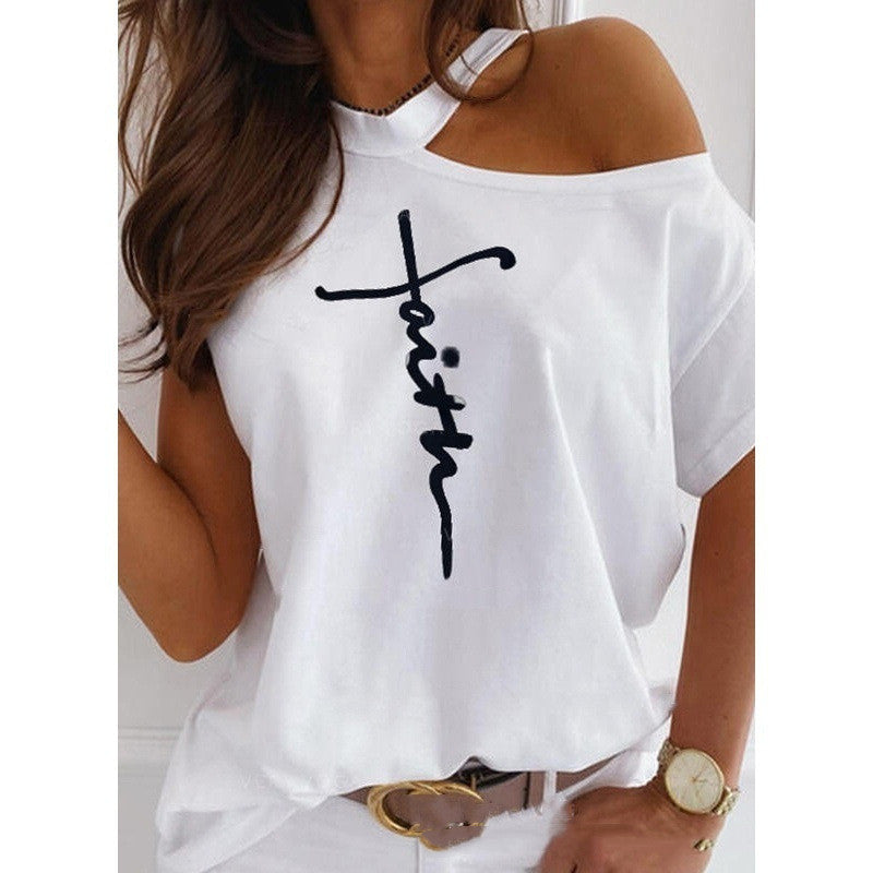 T-shirt chic à manches courtes uni par Amélie Morin