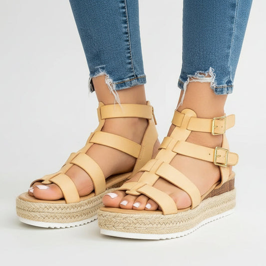 Sandales chics à plateforme Amelie Morin à brides croisées