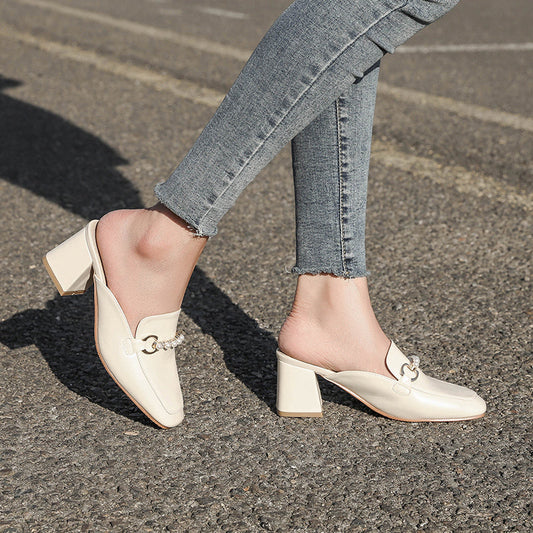 Mules à talons carrés Amelie Morin, chics et inspirées de Pinterest