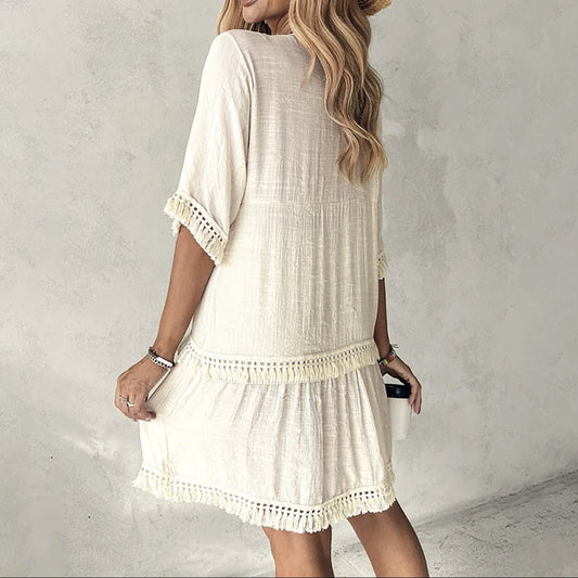 Robe d'été chic à col en V Amélie Morin