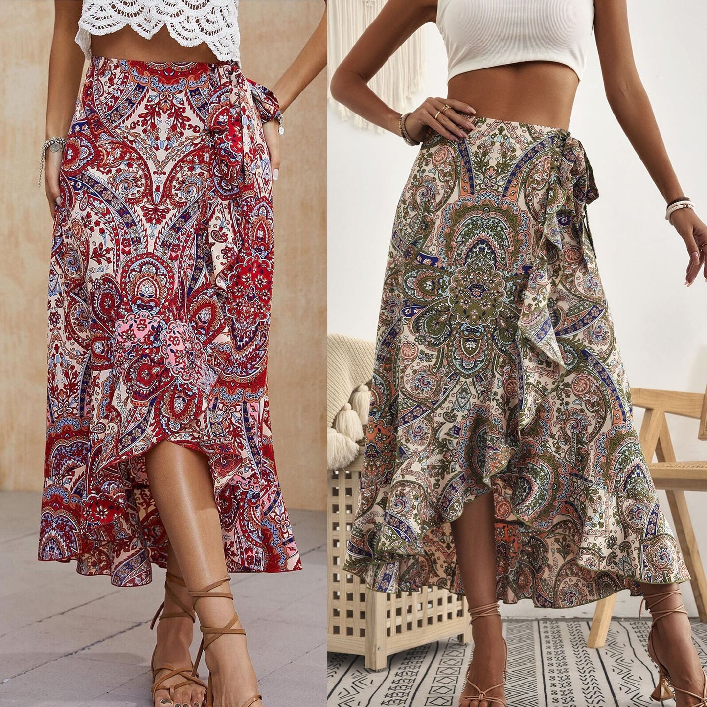 Boho Ruffle Elizabeth Ainsley Pinterest-Inspired Skirt