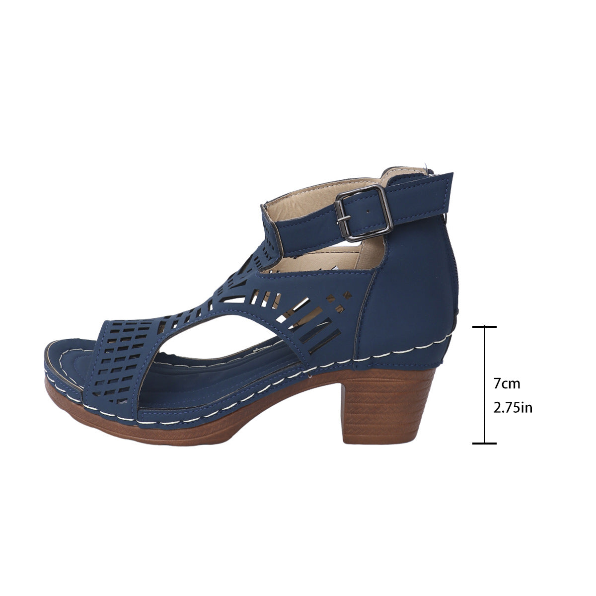 Sandales chics à découpes et à talons compensés Amelie Morin