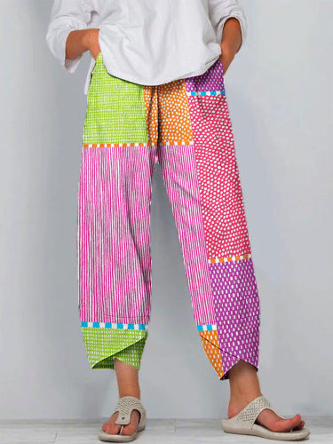 Pantalon court à rayures vibrantes Amelie Morin