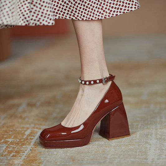 Escarpins chics à talons carrés Amelie Morin