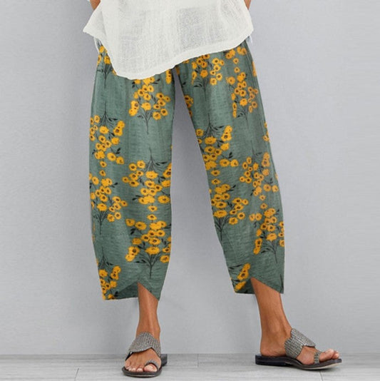 Pantalon large à fleurs rétro Amélie Morin