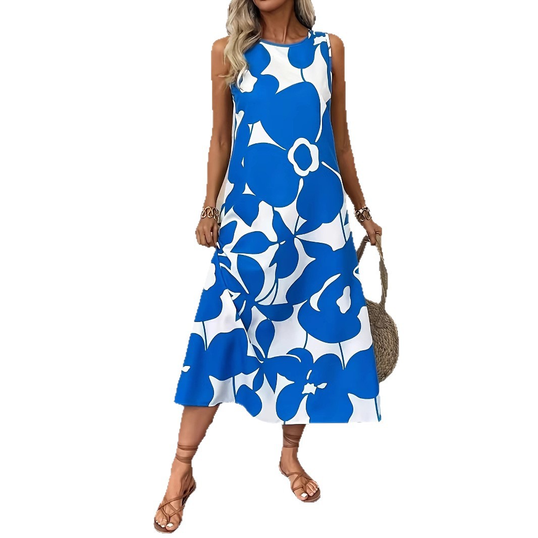 Robe d'été sans manches à imprimé floral audacieux Amelie Morin