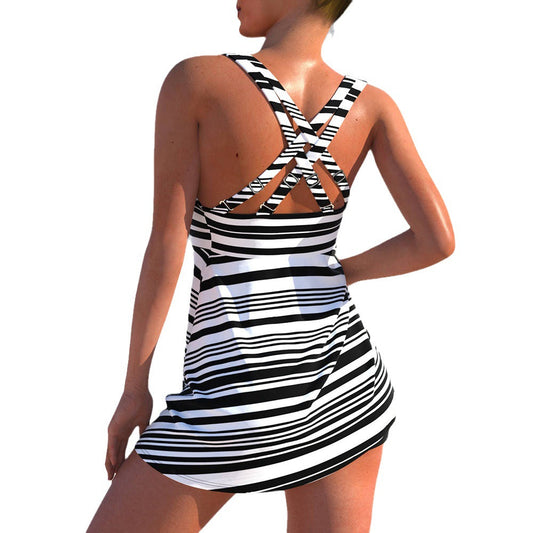 Ensemble bikini rayé taille haute par Amélie Morin