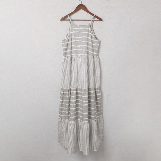 Robe longue dos nu rayée Amélie Morin