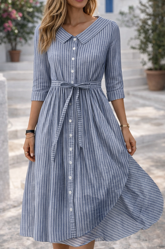 Robe-chemise rayée pour tous les jours Amélie Morin