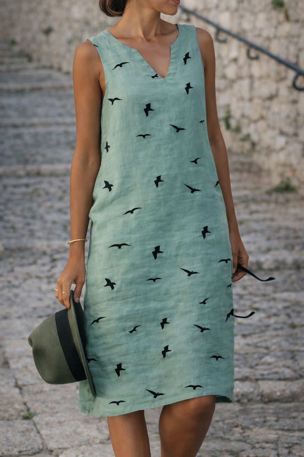Robe d'été chic à imprimé oiseaux signée Amélie Morin