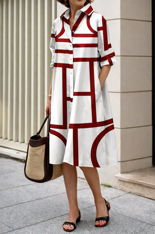 Robe-chemise géométrique moderne Amélie Morin