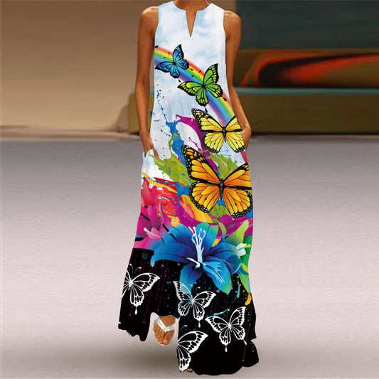 Robe longue imprimée éclatante Amélie Morin