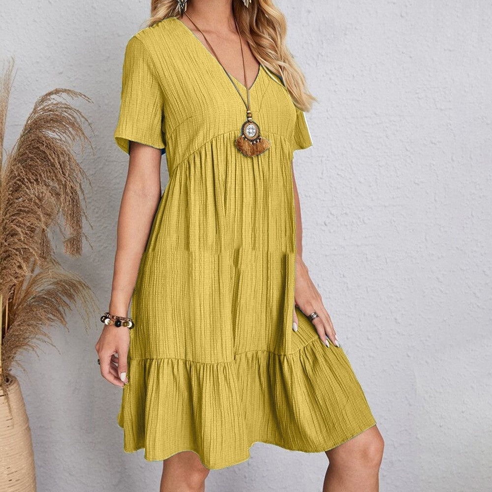 Robe d'été chic à col en V signée Amélie Morin