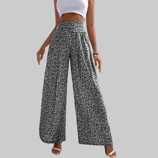 Pantalon décontracté à jambes larges fleuries Amelie Morin