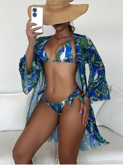 Ensemble bikini kimono imprimé tropical Amélie Morin