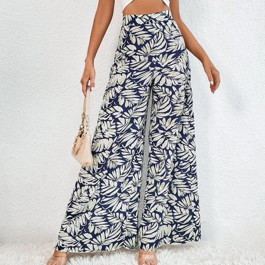 Pantalon large à imprimé floral chic par Amélie Morin