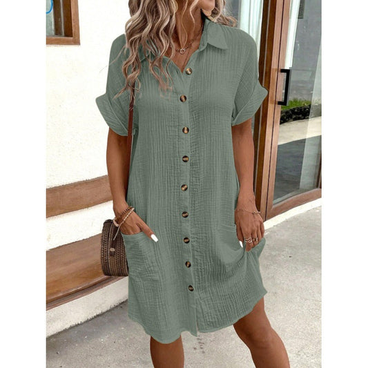 Robe-chemise chic en coton et lin Amelie Morin