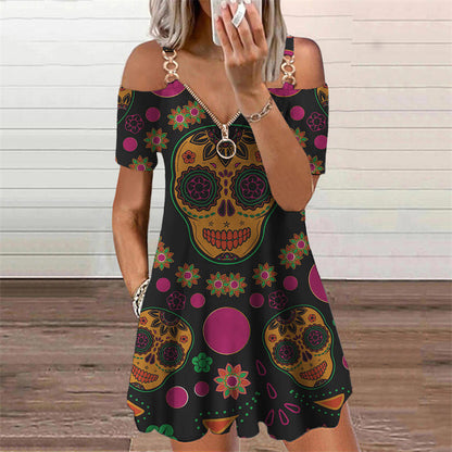 Robe courte imprimée chic par Amélie Morin