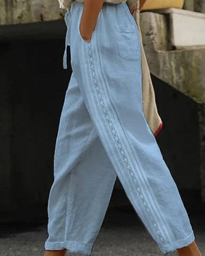 Pantalon court élégant en coton et lin Amélie Morin