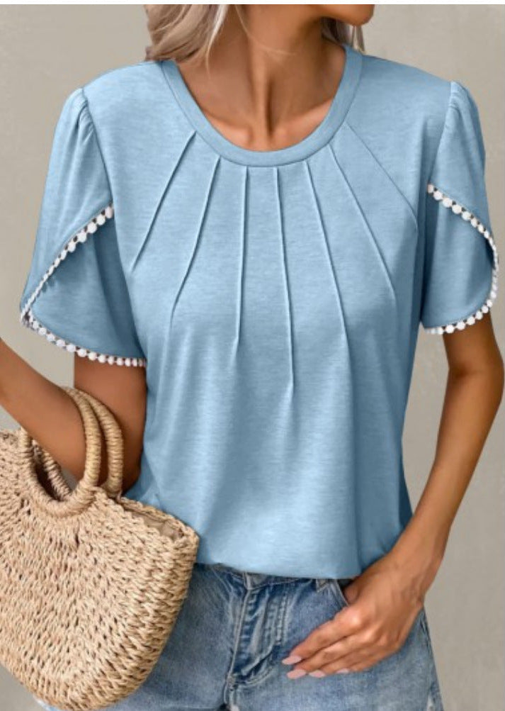 T-shirt d'été chic à manches tulipe Amélie Morin