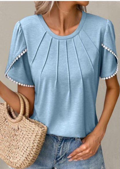 T-shirt d'été chic à manches tulipe Amélie Morin
