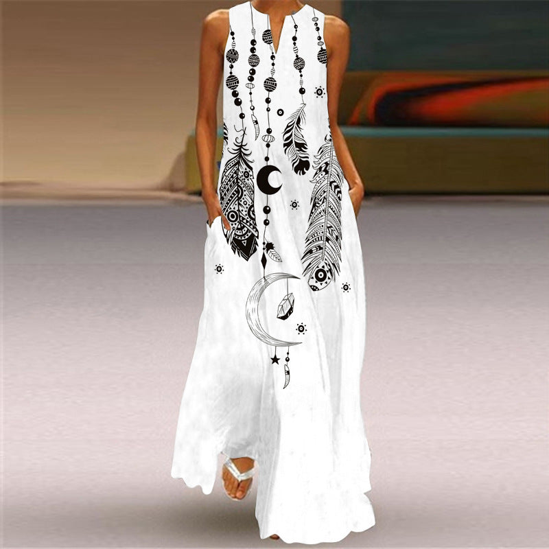 Robe maxi sans manches à imprimé floral Amélie Morin