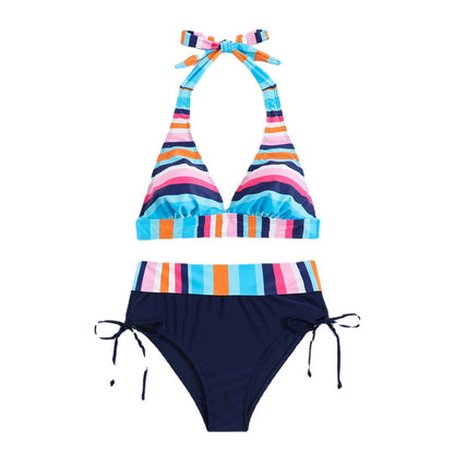 Bikini rayé taille haute par Amélie Morin