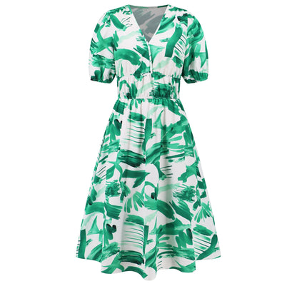 Robe bohème fleurie à col en V signée Amélie Morin