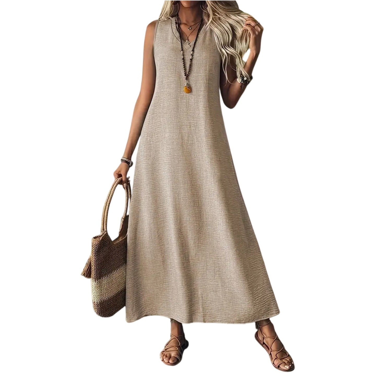 Robe sans manches en chanvre chic Amélie Morin