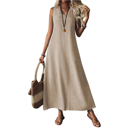 Robe sans manches en chanvre chic Amélie Morin