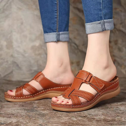 Sandales compensées vintage Amelie Morin à enfiler pour femmes