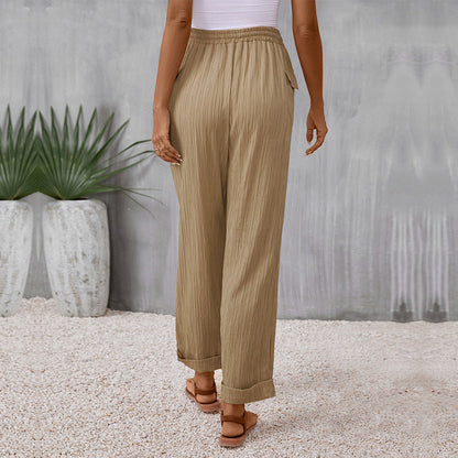 Pantalon droit kaki plissé Amélie Morin