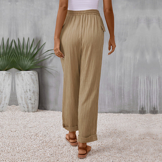 Pantalon droit kaki plissé Amélie Morin