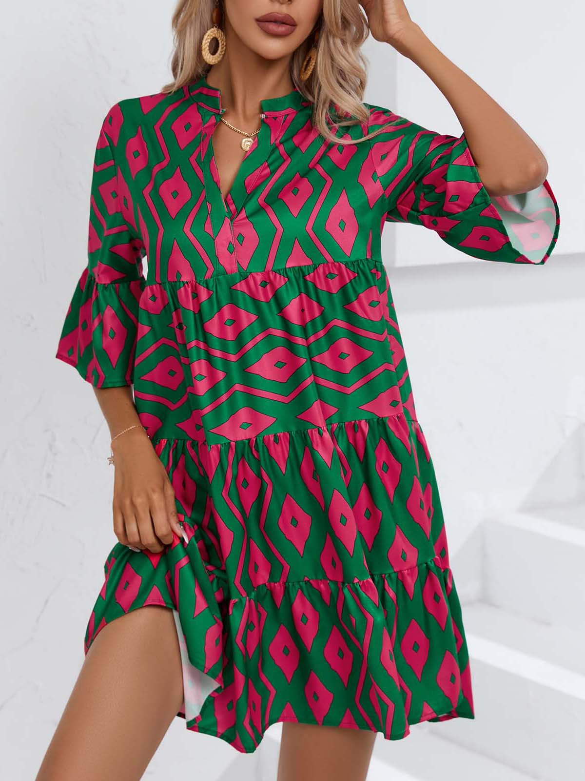Robe d'été bohème à col en V signée Amélie Morin