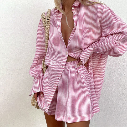 Ensemble en coton rayé Amelie Morin, tenue inspirée de Pinterest