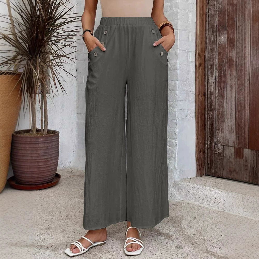 Pantalon large taille haute décontracté par Amélie Morin