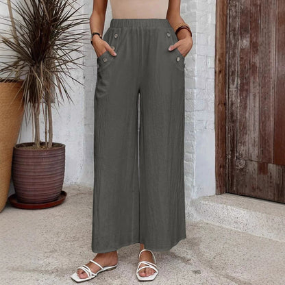 Pantalon large taille haute décontracté par Amélie Morin