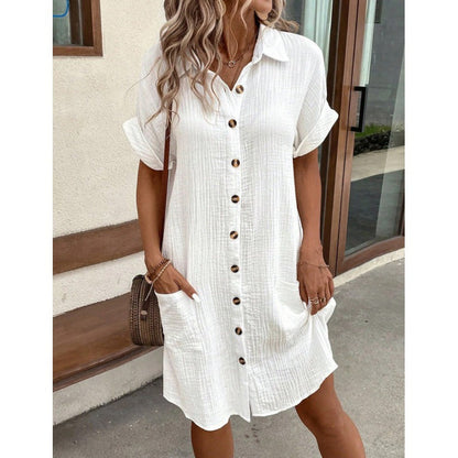 Robe-chemise chic en coton et lin Amelie Morin