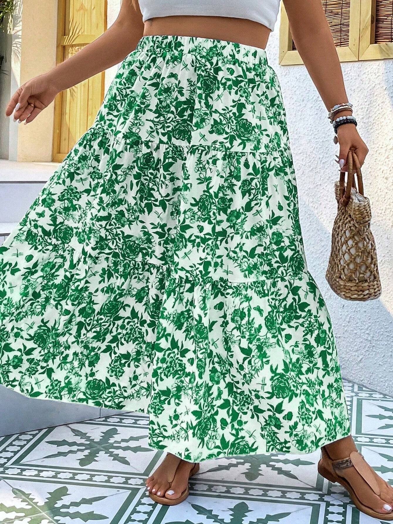 Jupe maxi grande taille à imprimé floral Amelie Morin