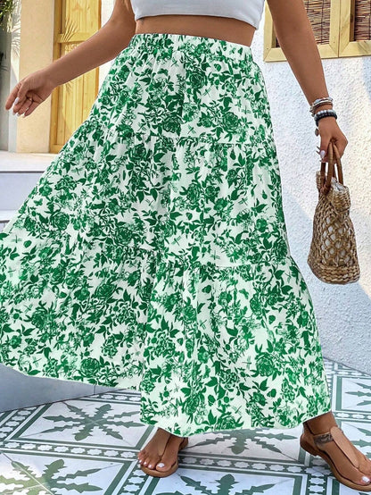Jupe maxi grande taille à imprimé floral Amelie Morin
