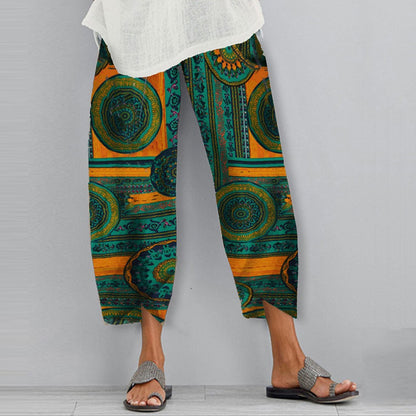 Pantalon décontracté élastique à imprimé bohème Amelie Morin