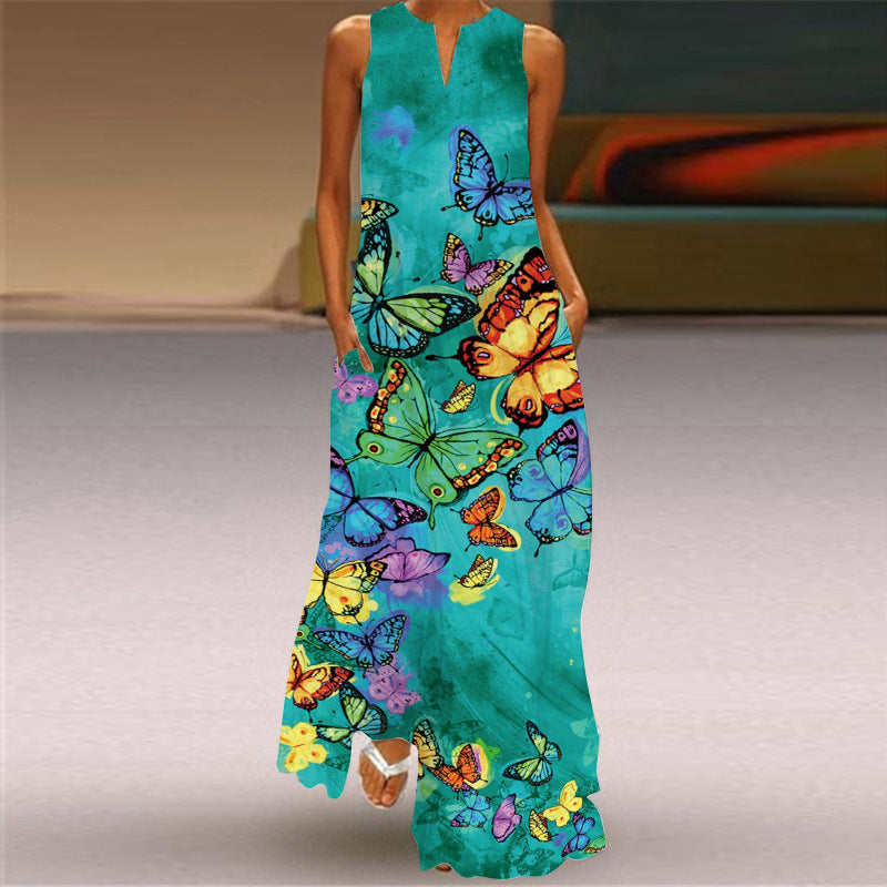 Robe longue imprimée éclatante Amélie Morin