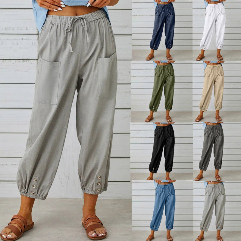 Relaxed Cotton Linen Pants Elizabeth Ainsley