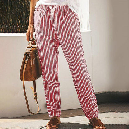 Pantalon rayé à jambes larges Amélie Morin inspiré de Pinterest