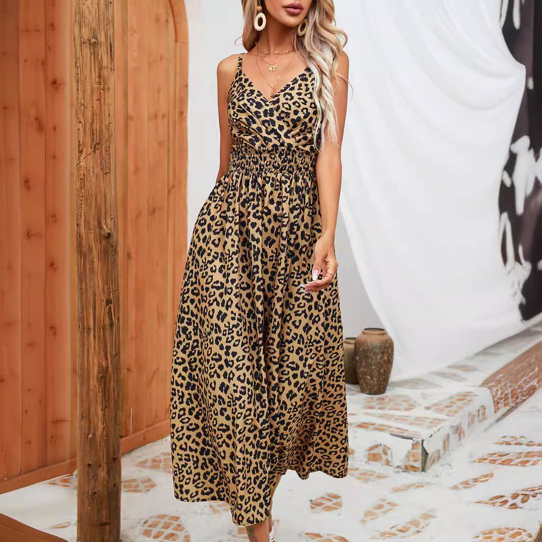 Robe longue d'été à imprimé léopard Amelie Morin