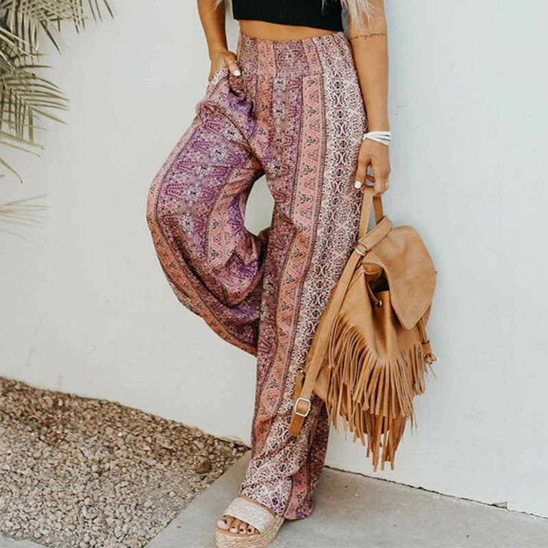 Pantalon large imprimé bohème par Amélie Morin