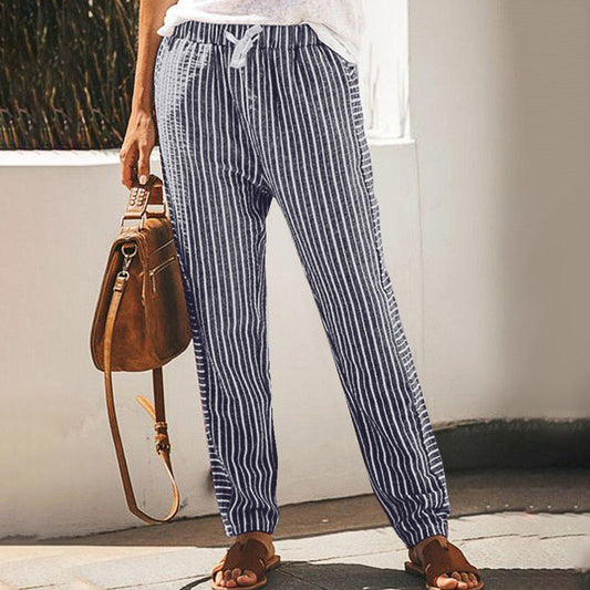 Pantalon rayé à jambes larges Amélie Morin inspiré de Pinterest