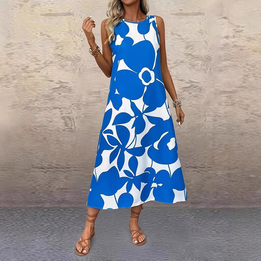 Robe d'été sans manches à imprimé floral audacieux Amelie Morin