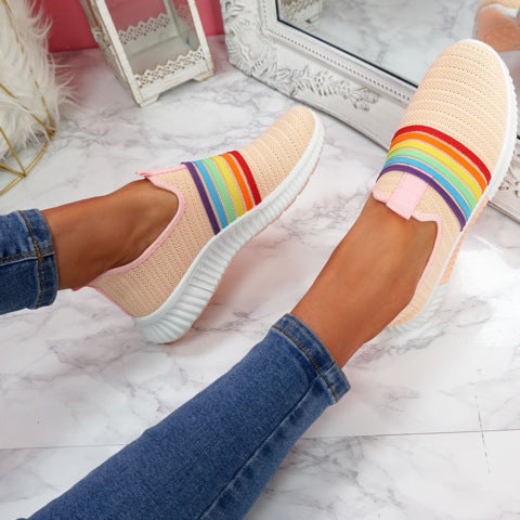 Baskets sans lacets en maille arc-en-ciel Amélie Morin